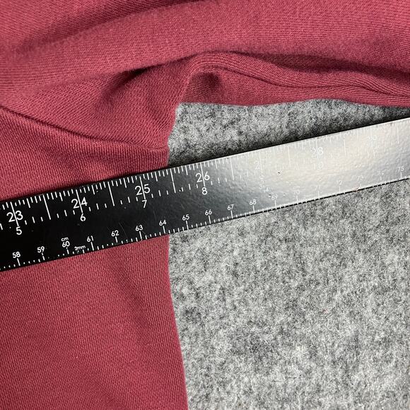 Reebok Hoodie Mens XL Maroon Pullover Fleece Sweatshirt Kangaroo Pocket Casual - Picture 6 of 9